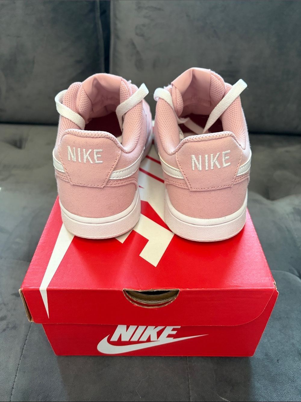 Nike Women’s Pink Low-Top Court Sneakers - Picture 3 of 6